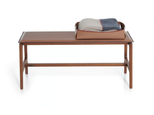 EVERYDAY LIFE BENCH OUTDOOR - Contemporary style tanned leather garden bench _ DE PADOVA